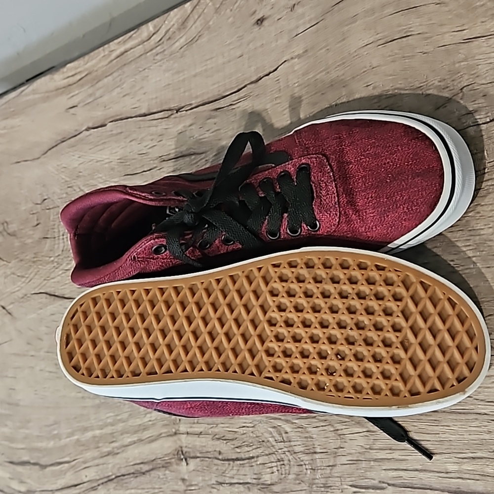 Vans Sk8 Hi Burgundy and Black High-Top Sneakers - Picture 3 of 3